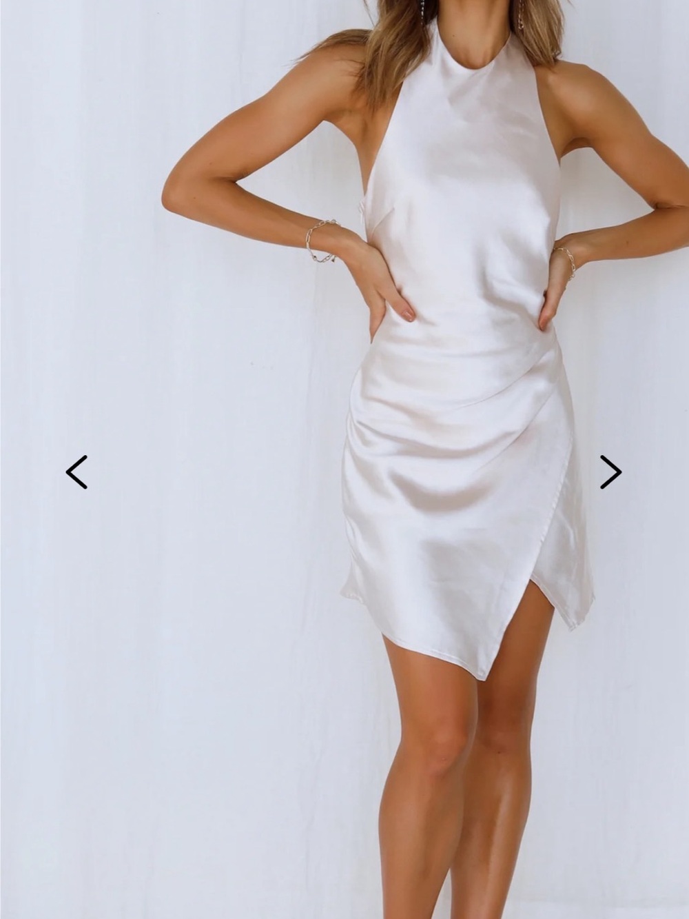 💛ANGEL BIBA💛off white satin dress nwt xs